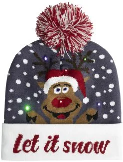 Overig Beanie Let It Snow Met LED-verlichting