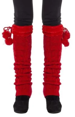 Overig Beenwarmers Met Bollen Rood