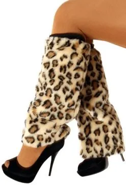 Overig Beenwarmers Pluche Met Panterprint 2st.
