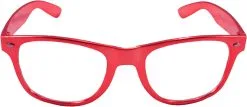 Overig Blues Brother Bril Metallic Rood Met Blank Glas