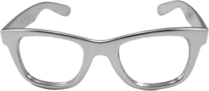 Overig Blues Brother Bril Metallic Zilver Met Blank Glas