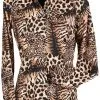 Overig Dames Blouse Panter Bruin Met Pailletten