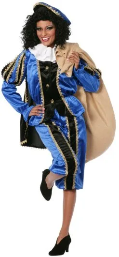 Overig Dameskostuum Zwarte Piet Luxe Met Cape Blauw