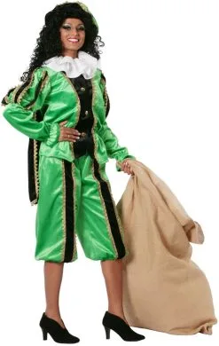 Overig Dameskostuum Zwarte Piet Luxe Met Cape Groen