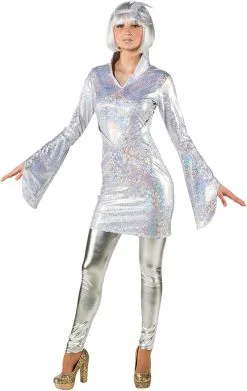 Overig Disco Jurk Holografic Silver Voor Dames