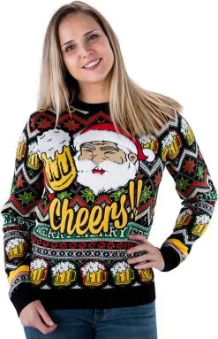 Overig Foute Kersttrui Santa Cheers