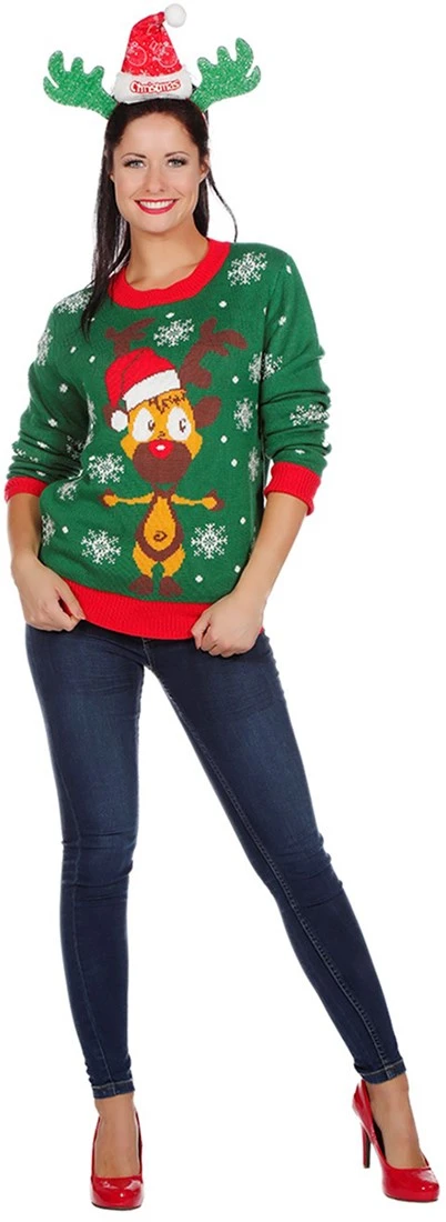 Overig Groene Kersttrui Met Rudolf - Afbeelding 4