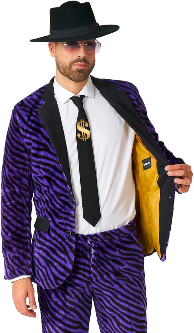 Herenkostuum Suitmeister Pimp Faux Fur Purple - Afbeelding 4