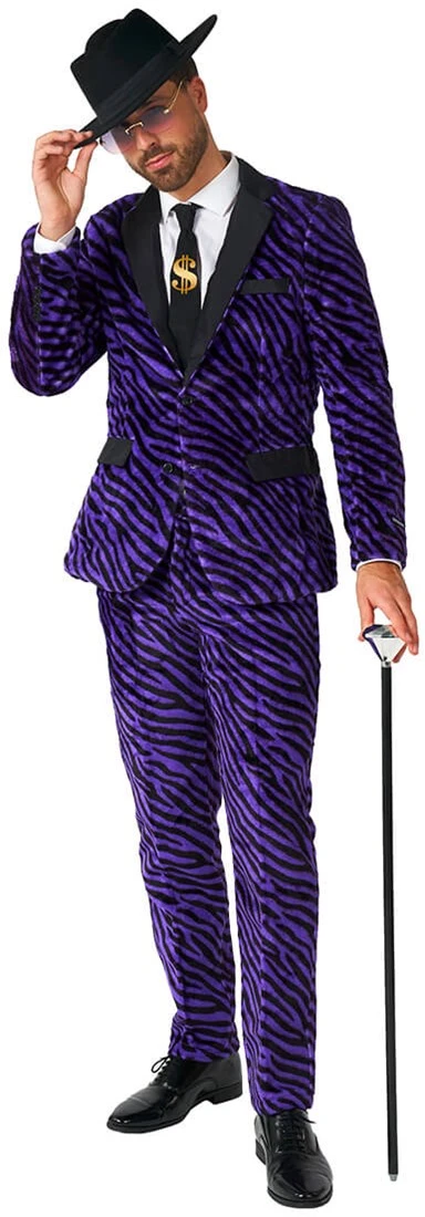 Herenkostuum Suitmeister Pimp Faux Fur Purple