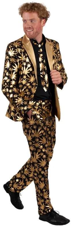 Overig Herenkostuum Wiet Cannabis Zwart-Goud