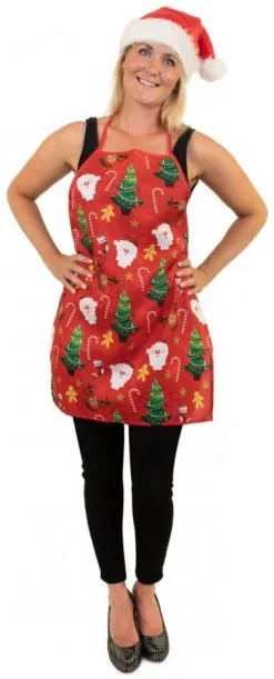 Overig Kerst Schort Merry Christmas Rood