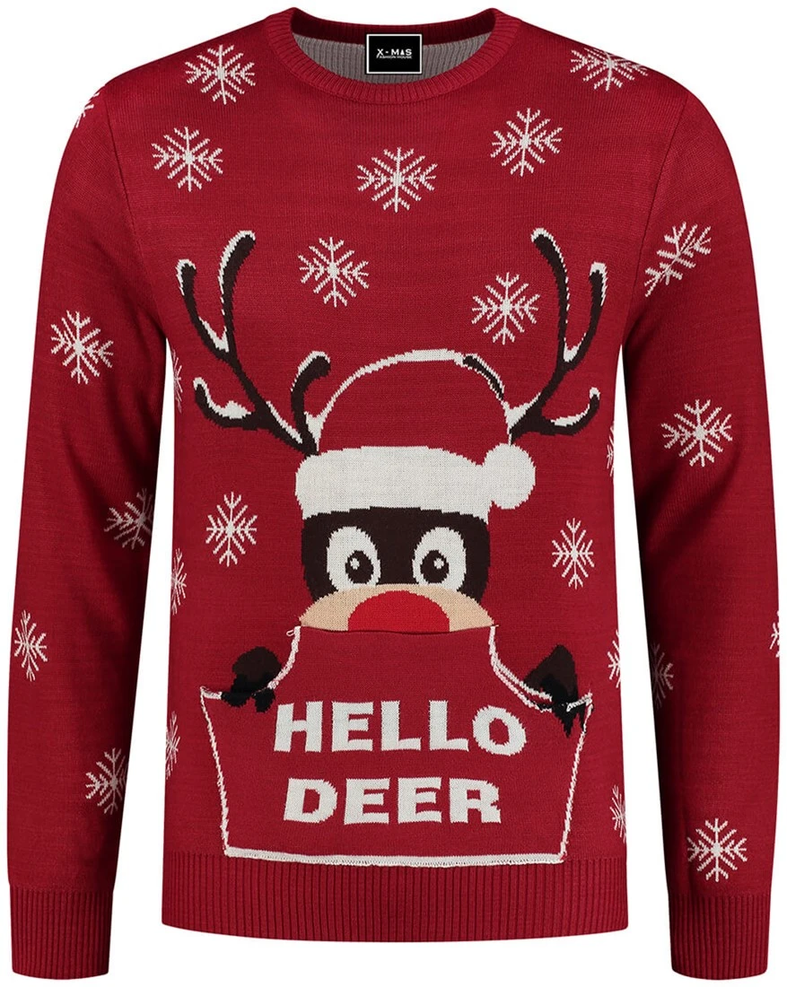 Overig Kersttrui Rudolph Hello Deer - Afbeelding 3