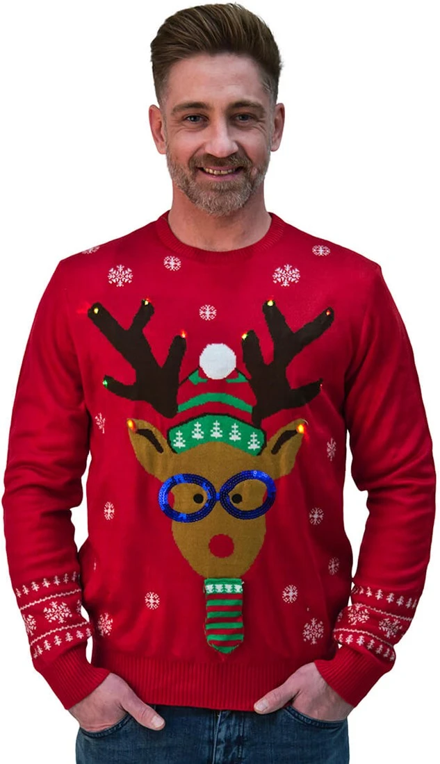 Overig Kersttrui Rudolph Stropdas Met LED-verlichting - Afbeelding 2