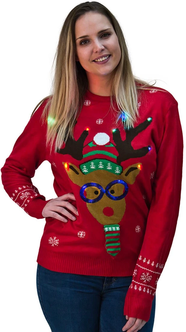 Overig Kersttrui Rudolph Stropdas Met LED-verlichting