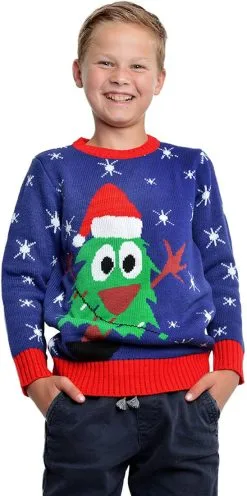 Overig Kinder Kersttrui Kerstboom Blauw