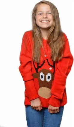 Overig Kinder Kersttrui Rendier Rood