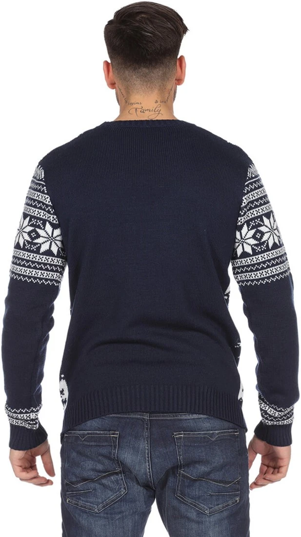 Overig Klassieke Blauwe Kersttrui Met Rendieren - Afbeelding 2