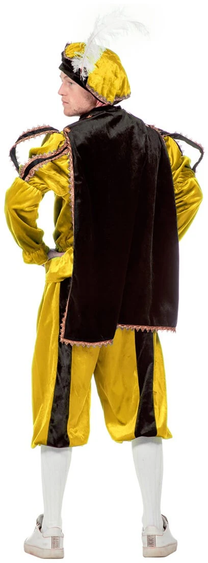 Overig Kostuum Zwarte Piet Luxe Met Cape Geel - Afbeelding 2