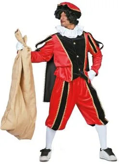 Overig Kostuum Zwarte Piet Luxe Met Cape Rood
