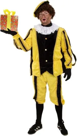 Overig Kostuum Zwarte Piet+Cape Zwart/Geel