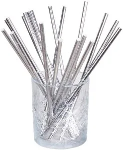 Overig Papieren Rietjes Zilver 20cm - 20st