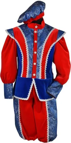 Overig Pietenpak Pedro Fluweel Luxe Blauw-Rood