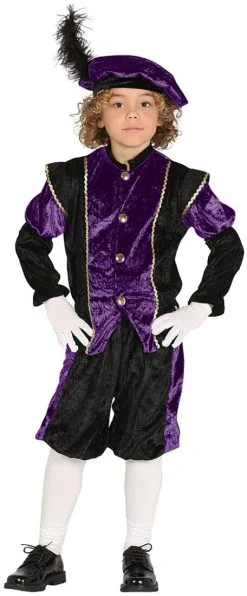 Overig Pietenpakje Paars-Zwart Voor Kinderen