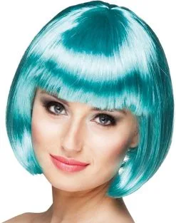 Overig Pruik Bobline Cabaret Turquoise