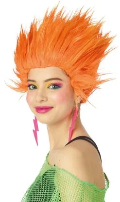Overig Pruik Electric Shock Oranje