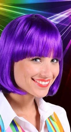 Overig Pruik Lola Luxe Paars