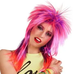 Overig Pruik Punk/Disco Kimberly Roze-Paars