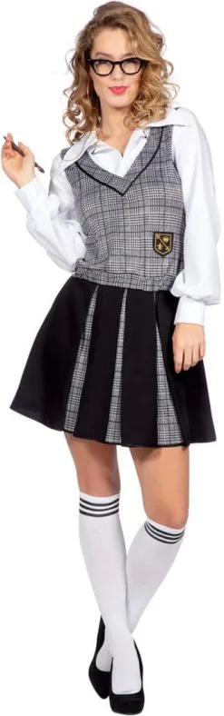 Overig Schoolgirl Outfit Zwart-Grijs