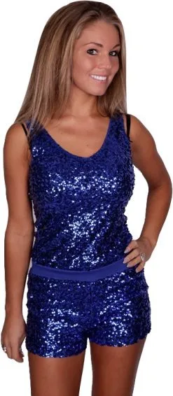 Overig Topje Pailletten Blauw