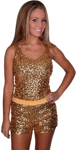 Overig Topje Pailletten Goud