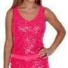Overig Topje Pailletten Neon Pink