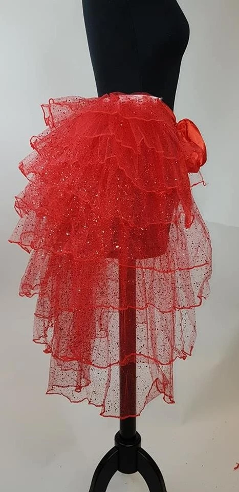 Overig Tule Rokje Burlesque Rood Met Glitter