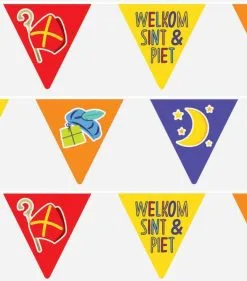 Overig Vlaggenlijn Welkom Sint & Piet - 6m